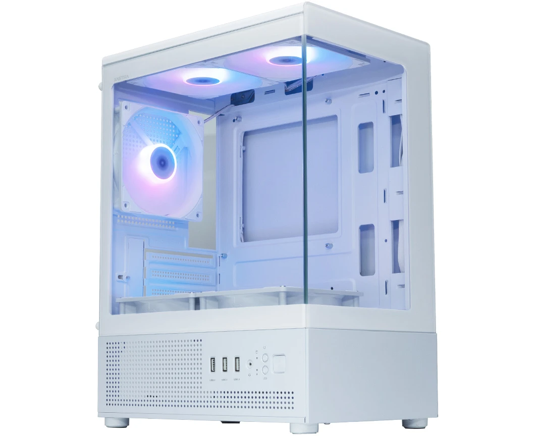 Корпус XASTRA Q300 M 5 ARGB-C6 White (Q300 M-5 FC12 A-C6-WH) m ATX/Aquarium/Screewless/ 5x120mm ARGB PWM FC fans/Argb+PWM Hub 6port