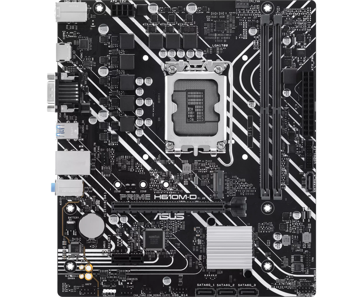 MB s1700 ASUS PRIME H610 M-D m ATX 2x DDR5 PCI Ex16 PCI Ex1 M.2 HDMI 2х VGA 1 GLAN (90 MB1 G80-M0 EAY0)