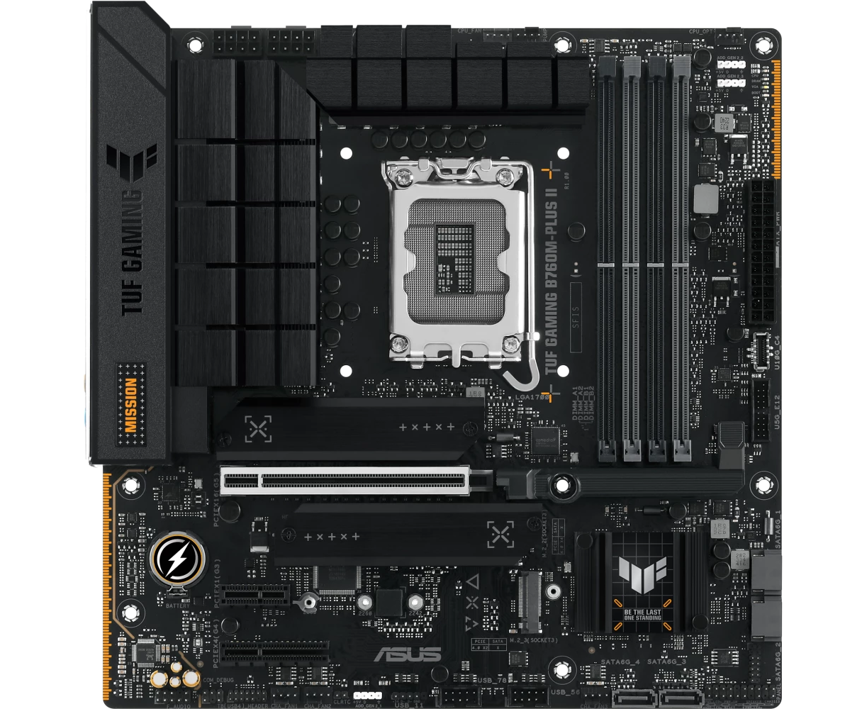 MB s1700 ASUS TUF GAMING B760 M-PLUS II m ATX 4х DDR5 1x PCI Ex16 1x PCI Ex4 1x PCI Ex1 3x M.2 DP HDMI 2.5 GLAN (90 MB1 HD0-M0 EAY0)