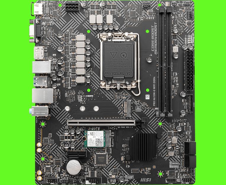 MB s1700 MSI Pro H610 M-G Wifi DDR4, Intel H610, 2x DDR4-3200 МГц, 1x PCI-Ex16, 1x M.2, Micro-ATX