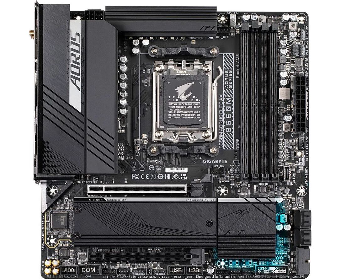 MB s AM5 Gigabyte B650 M Aorus Elite AX, Socket AM5, AMD B650, 4x DDR5-5200, HDMI+DP, 2x PCI-Ex16, 4x SATA3(RAID 0/1/10), 2x M.2, 8 Ch Audio, 2.5 G Lan