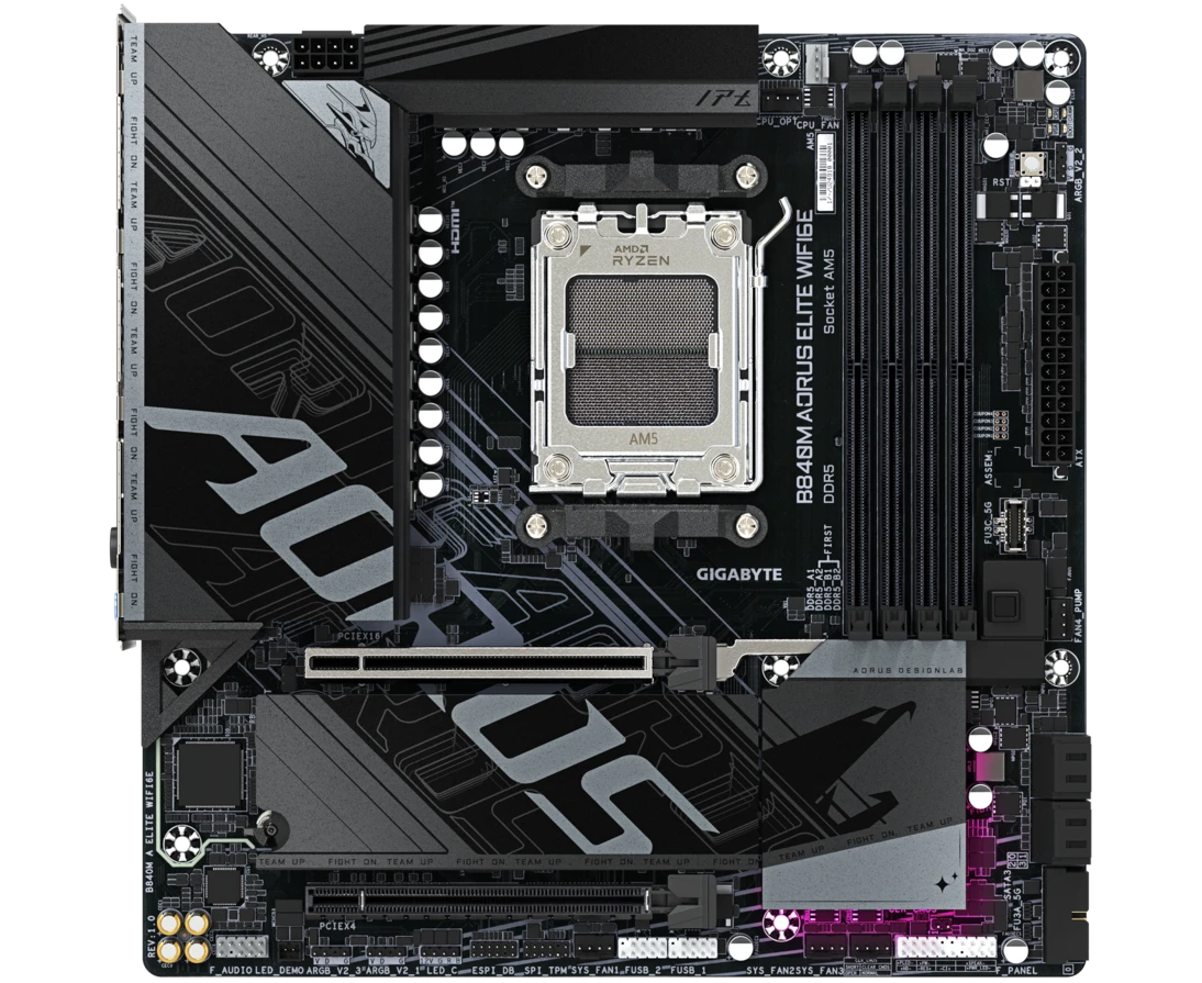 Материнская плата Gigabyte B840 M Aorus Elite Wifi6 E, RTL