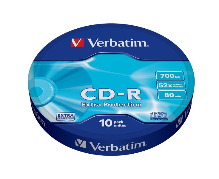 Диск CD-R Verbatim 700 Mb 52x extra protect (10шт) 43725