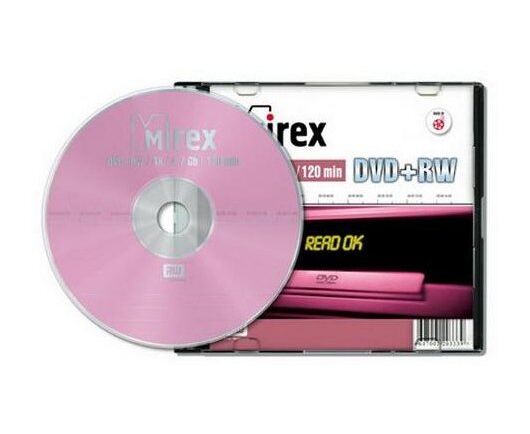 Диск DVD+RW Mirex 4.7 Gb, 4x, Slim Case (1)