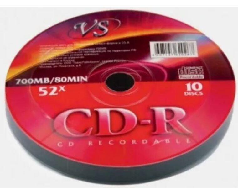 VS CD-R 80 52x Shrink/10, (Арт. VSCDRSH1001)