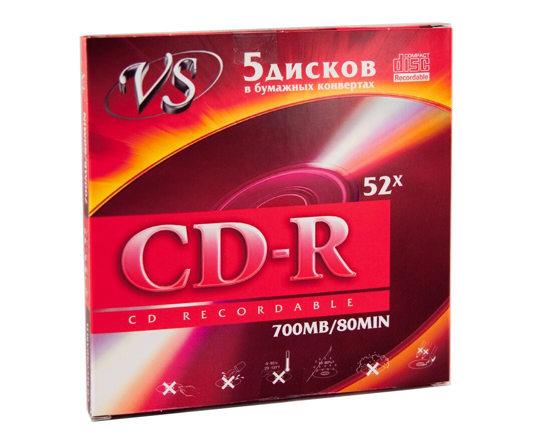 VS CD-R 80 52x конверт/5, (Арт. VSCDRK501)
