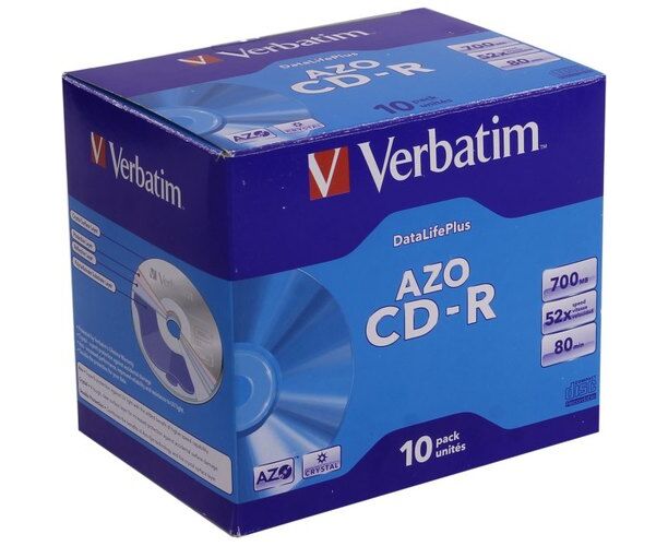 Диск CD-RW Verbatim 700 Mb 10x Cake Box (10шт) (43480)