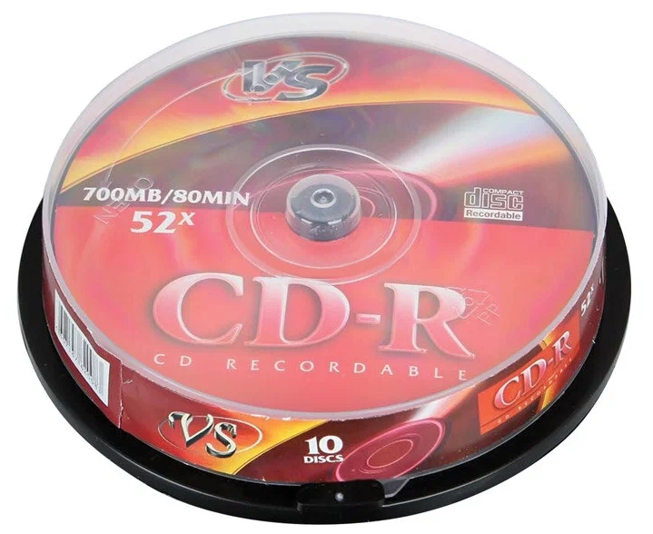 Диск CD-R VS (PERFEO) (VSCDRCB1001) 700 Mb, 52x, Cake Box (10), (10/250)