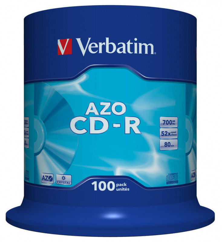 Диск CD-R Verbatim 700 Mb 52x Cake Box (100шт) (43430)