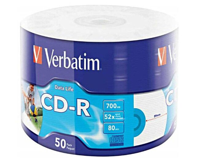 Диск CD-R Verbatim 700 Mb 52x Wide Printable (50шт) 43309