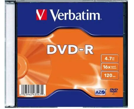 Диск DVD-R Verbatim (43547) 4.7 Gb 16x Slim case (20шт)