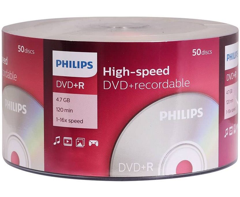 Диск DVD+R Philips DR4 S6 B50 F/97 4.7 Gb, 16x, Cake Box (50)