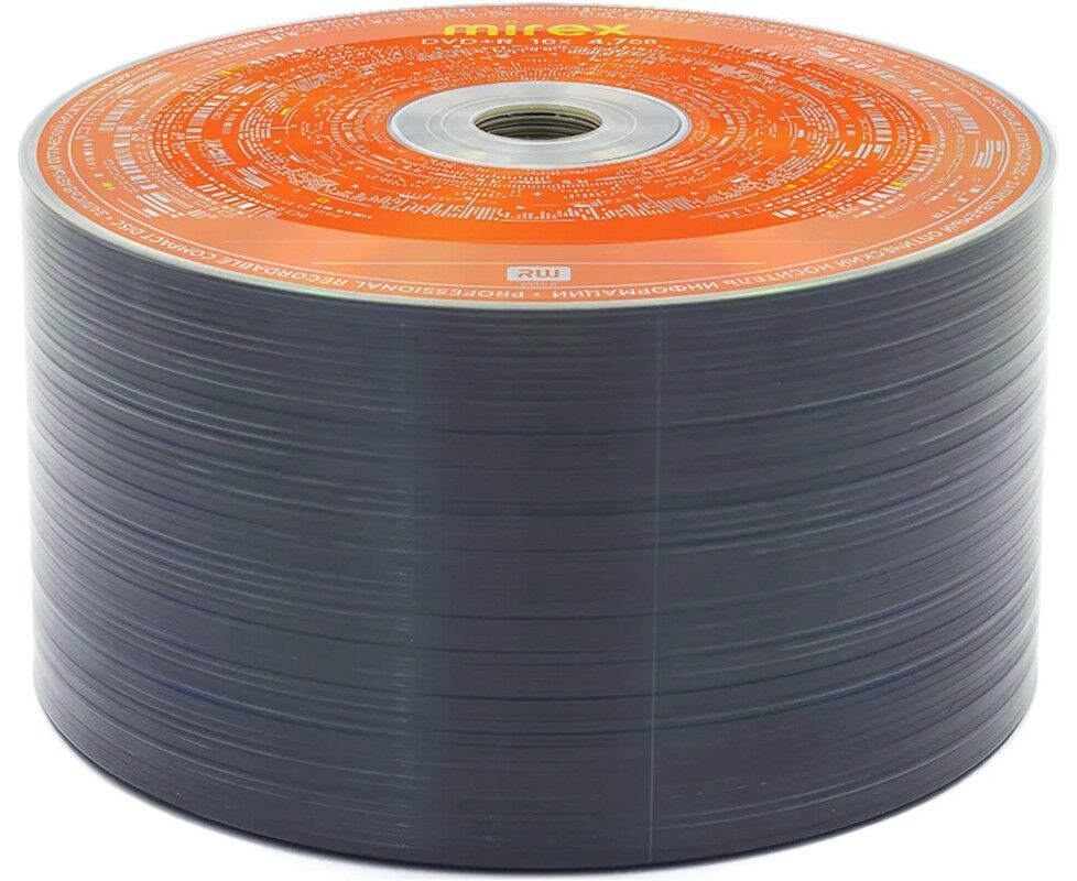 Диск DVD+R MIREX UL130013 A1 T, 4,7 Гб, 16x, Bulk (термоусадка без шпиля) 50шт