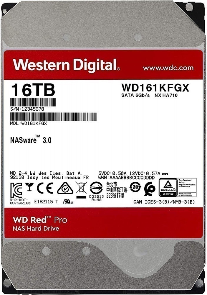HDD 3.5" 16 Tb SATA-III 7200rpm WD Original WD161 KFGX NAS Red Pro (7200rpm) 512 Mb