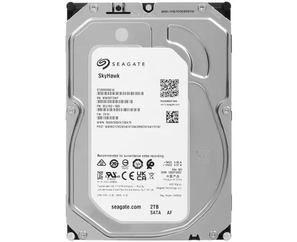 HDD Seagate Sky Hawk ST2000 VX016 SATA 2 Tb 5400 rmp 6 Gb/s 256 Mb 1 year warranty (replacement ST2000 VX008)