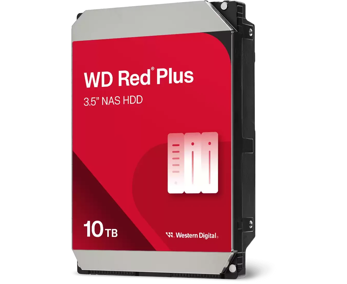 HDD Western Digital Red Plus NAS WD100 EFGX 3.5" SATA 10 Tb, 7200 RPM, 512 MB buffer, 1 year