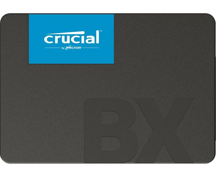 SSD 2.5" 240 GB SATA3 Crucial BX500, Box (CT240 BX500 SSD1) (7 mm, 3 D TLC, Silicon Motion SM2258 XT, R/W: up to 540/500 MB/s, 4 KB R/W: up to 80 K IOPS, MTBF: 1,5 M hrs, 80 TBW)