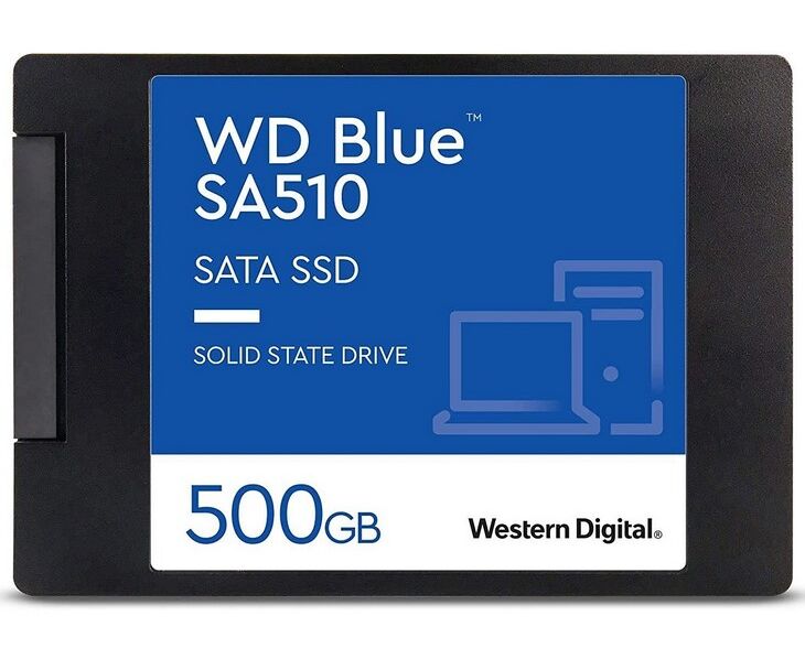 SSD WD Blue SA510 (WDS500 G3 B0 A) 500 GB, 2.5" 7mm, SATA3, R/W 560/510 MB/s, IO Ps 90 000/82 000, TBW 200, DWPD 0.2