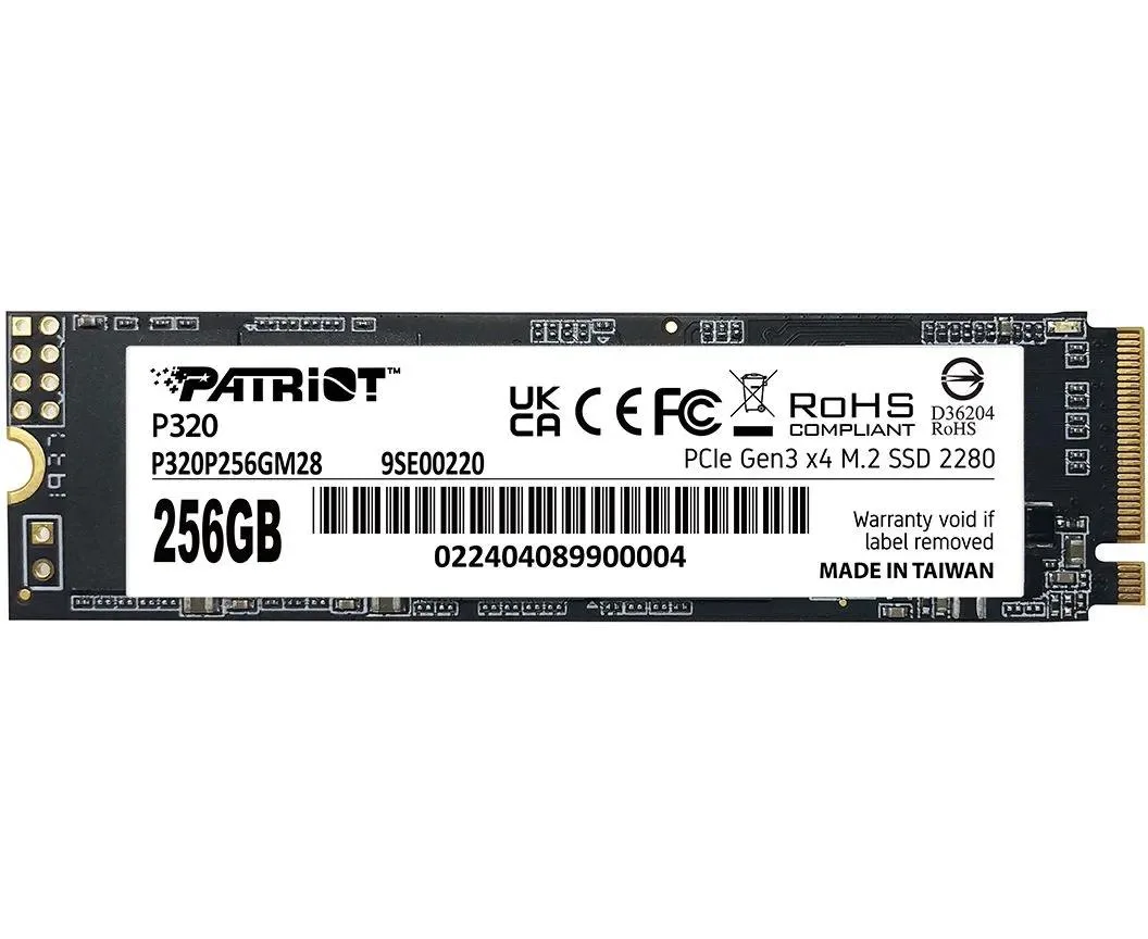 SSD Patriot P320 P320 P256 GM28 PC Ie 3.0 x4 256 GB M.2 2280