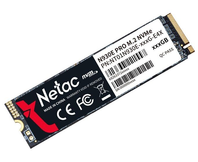 Внутренний SSD Netac 256 GB N930 E Pro, PC Ie x4, R/W - 2040/1270 MB/s, (M.2), 2280, TLC 3 D NAND