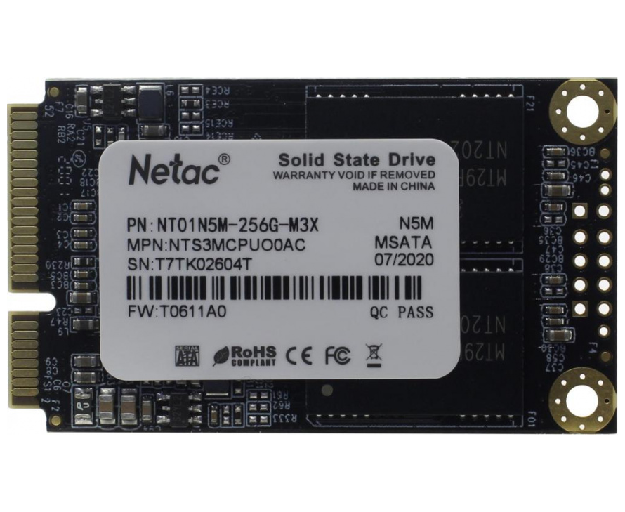 Внутренний SSD Netac 256 GB N5 M, m Sata (mini SATA), R/W - 540/490 MB/s, 3 D NAND