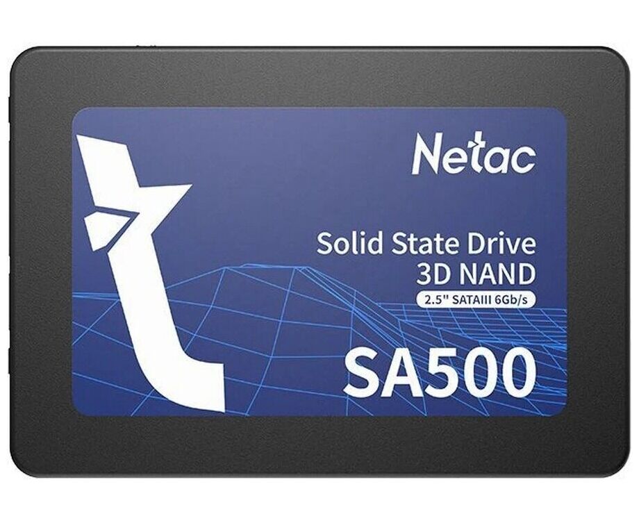 Внутренний SSD Netac 256 GB SA500, SATA-III, R/W - 520/450 MB/s, 2.5", 3 D NAND
