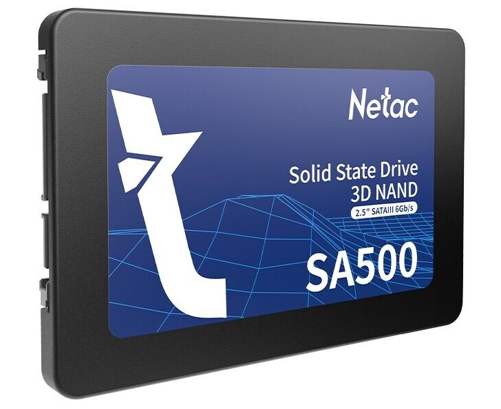 Внутренний SSD Netac 240 GB SA500, SATA-III, R/W - 520/450 MB/s, 2.5", 3 D NAND