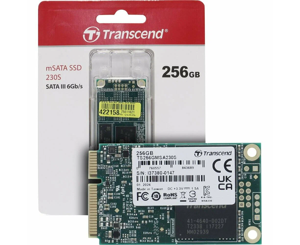 SSD Transcend MSA230 S TS256 GMSA230 S 256 GB, m SATA, SATA III, 3 D TLC R/W - 560/500 MB/s