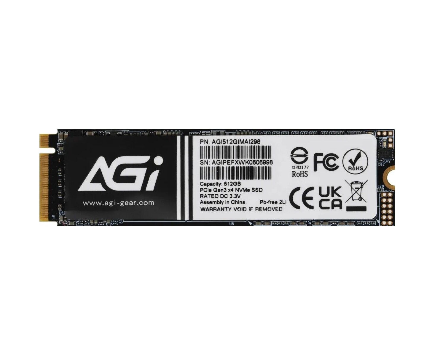 SSD AGI AI298 AGI512 GIMAI298-CB M.2 PC Ie 512 GB Retail-Color Box