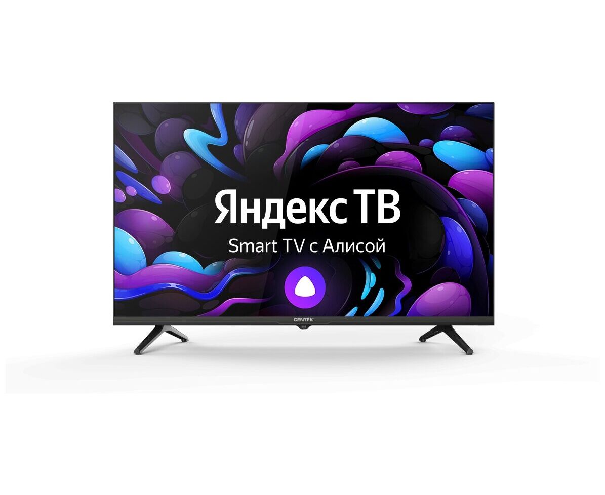 24" Телевизор Centek CT-8724 черный 1366x768, HD, 60 Гц, Wi-Fi, Smart TV, Яндекс ТВ