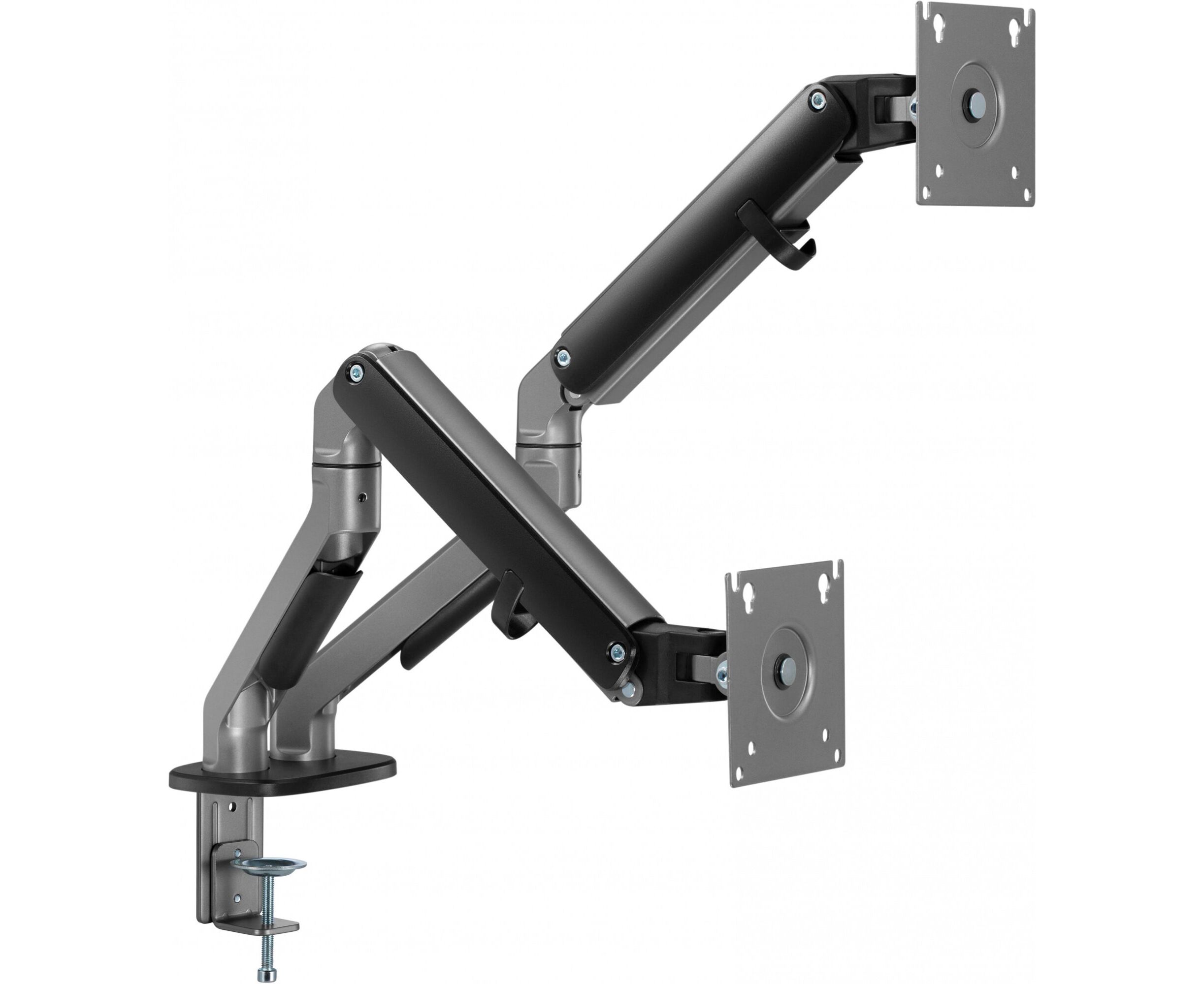 Кронштейн для мониторов Ultramounts UM735 BL черный/серый 17"-27" макс.7кг крепление к столешнице поворот и наклон