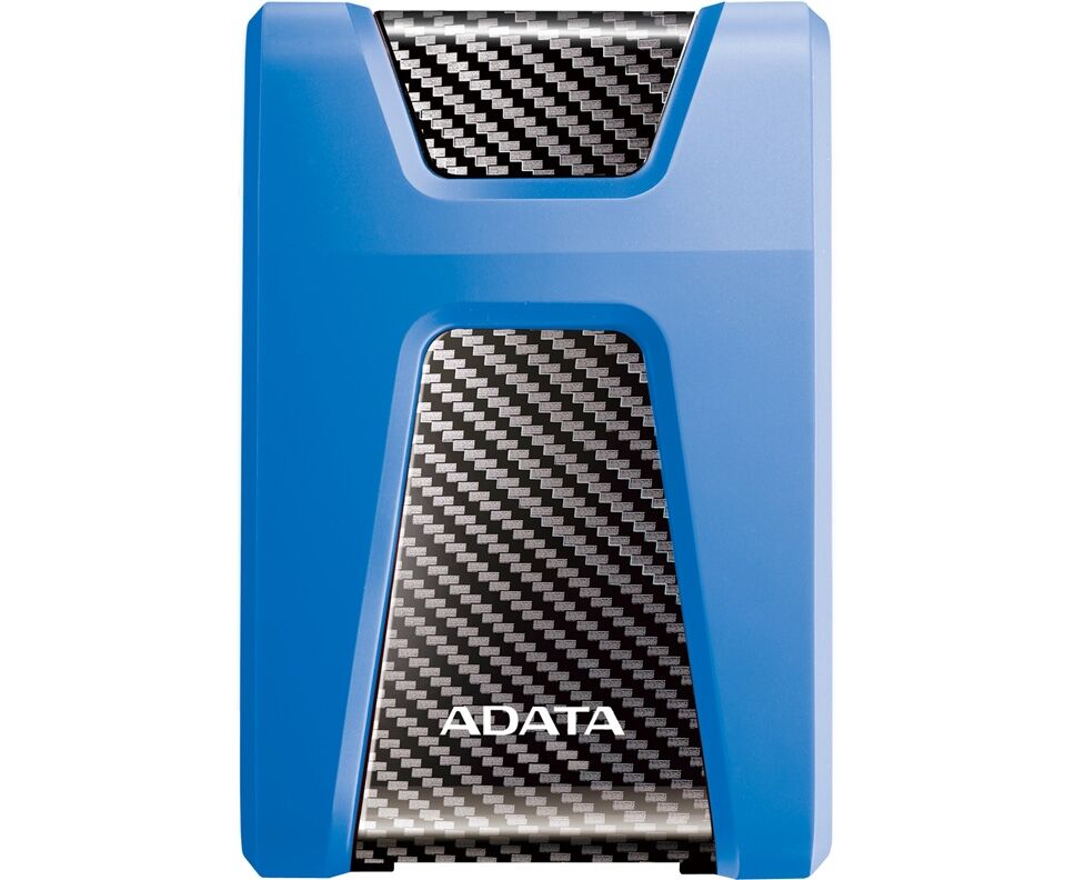 HDD ext 2.5" 1.0 TB USB3.1 ADATA Dash Drive Durable HD650, ударопрочный, синий/чёрный (AHD650-1 TU31-CBL) Anti-shock Silicone, Scratchproof