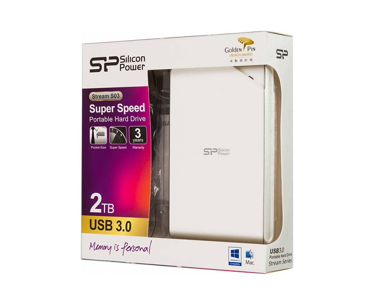 Внешний HDD Silicon Power Stream S03 SP020 TBPHDS03 S3 W 2.0 Tb белый