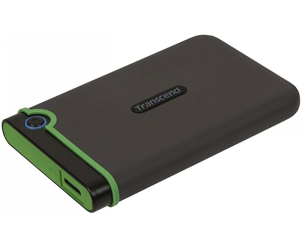 HDD ext 2.5" 2.0 TB USB3.0 Transcend Store Jet 25 M3 S Slim, прорезиненный, стальной серый (TS2 TSJ25 M3 S) военный стандарт MIL-STD-810 F 516.5