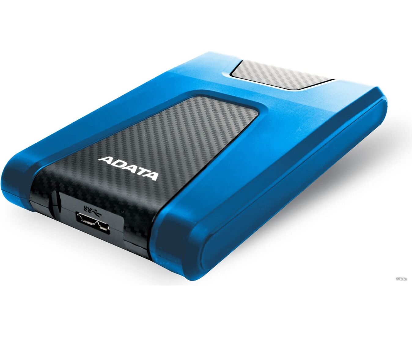 HDD ext 2.5" 2.0 TB USB3.1 ADATA Dash Drive Durable HD650, прорезиненный пластик, черный/синий (AHD650-2 TU31-CBL) Waterproof/Dustproof/Shockproof, военный стандарт MIL-STD-810 G 516.6