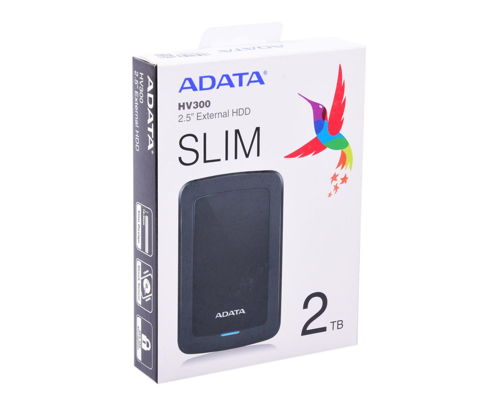 Внешний HDD 2 TB A-DATA HV300 (AHV300-2 TU31-CBK), 2,5", USB 3.1, черный