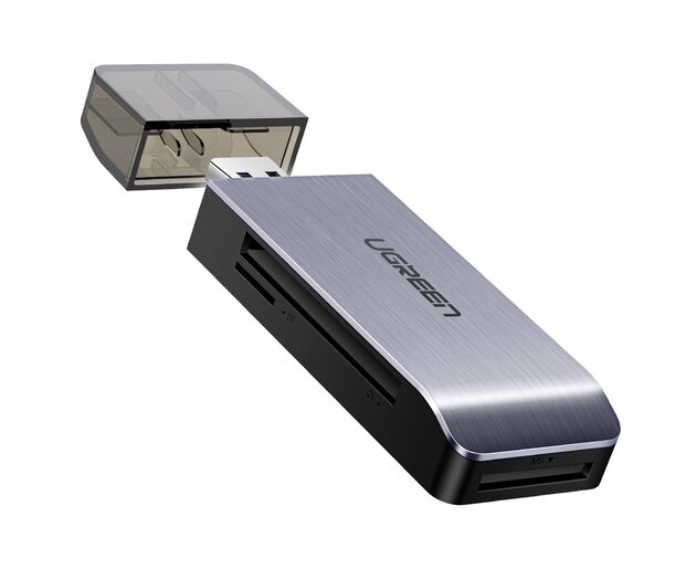 Картридер UGREEN CM180 50541 USB-A 3.0 to TF/SD/CF/MS Multifunction Card Reader Multi-Read Space Grey