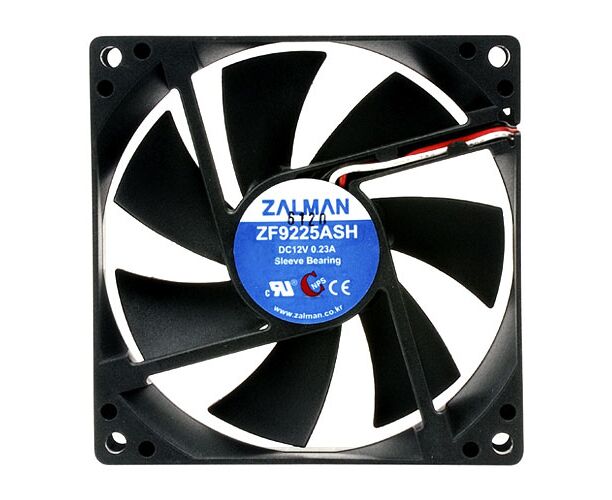 Вентилятор 92мм Zalman Shark"s Fin Quiet Fan (ZM-F2 PLUS-SF), 92x92x25mm, 1500rpm, up to 23 d BA, 3pin, sleeve bearing, MTBF 50000hrs, 77g
