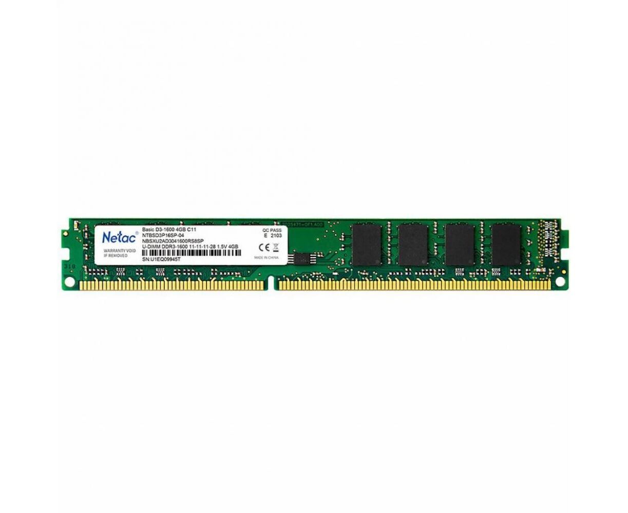 ОЗУ Netac Basic NTBSD3 P16 SP-04 DDR3 4 GB 1600 M Hz CL11 1.5 V