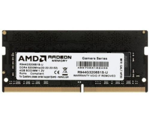 ОЗУ AMD DDR4 4 GB 3200 Mhz So-DIMM 1.2 V Retail R944 G3206 S1 S-U