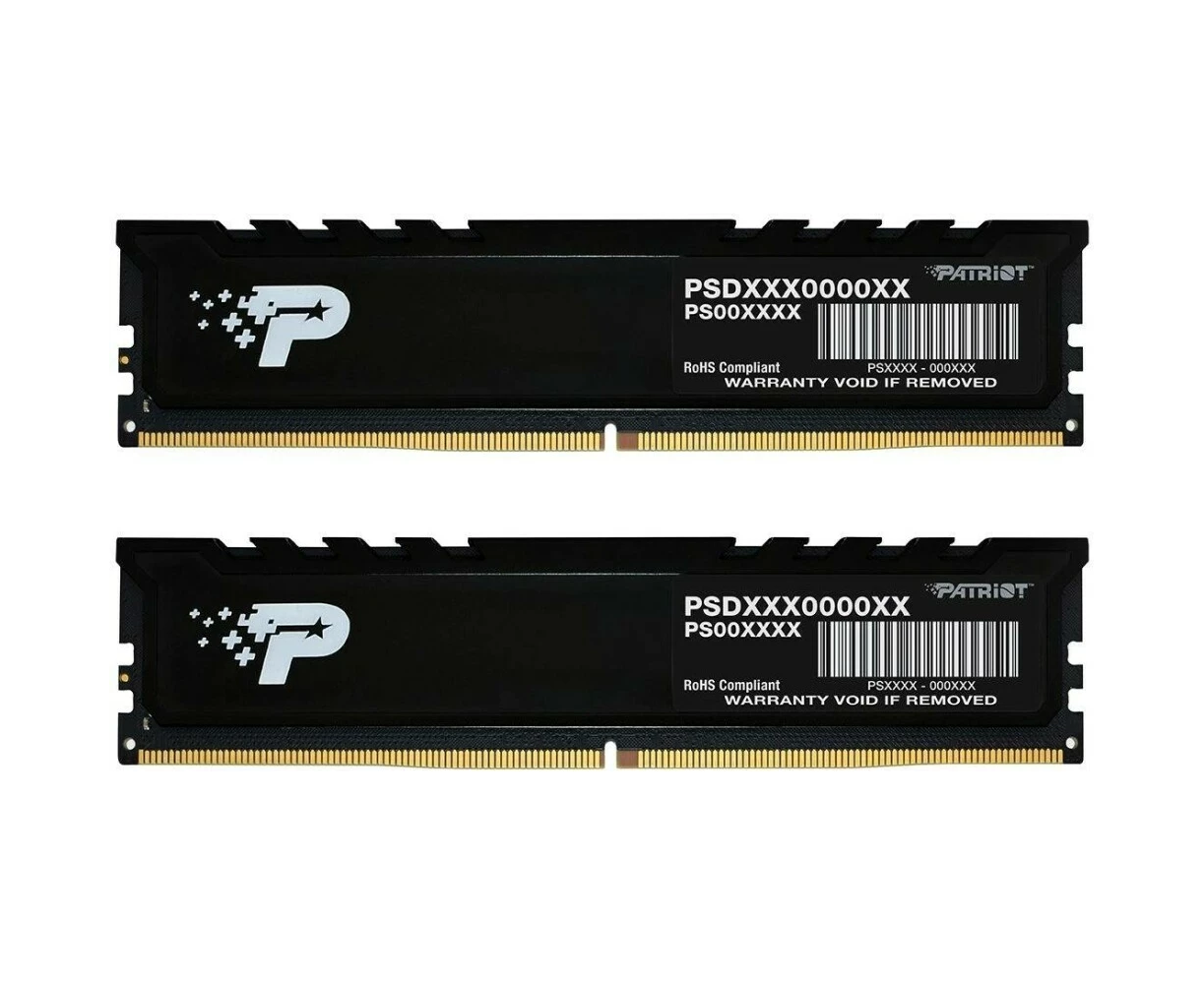 ОЗУ Patriot Signature Premium PSP516 G4800 KH1 DDR5 2x8 GB 4800 M Hz RTL PC5-38400 CL40 DIMM 288-pin 1.1 В kit single rank с радиатором Ret