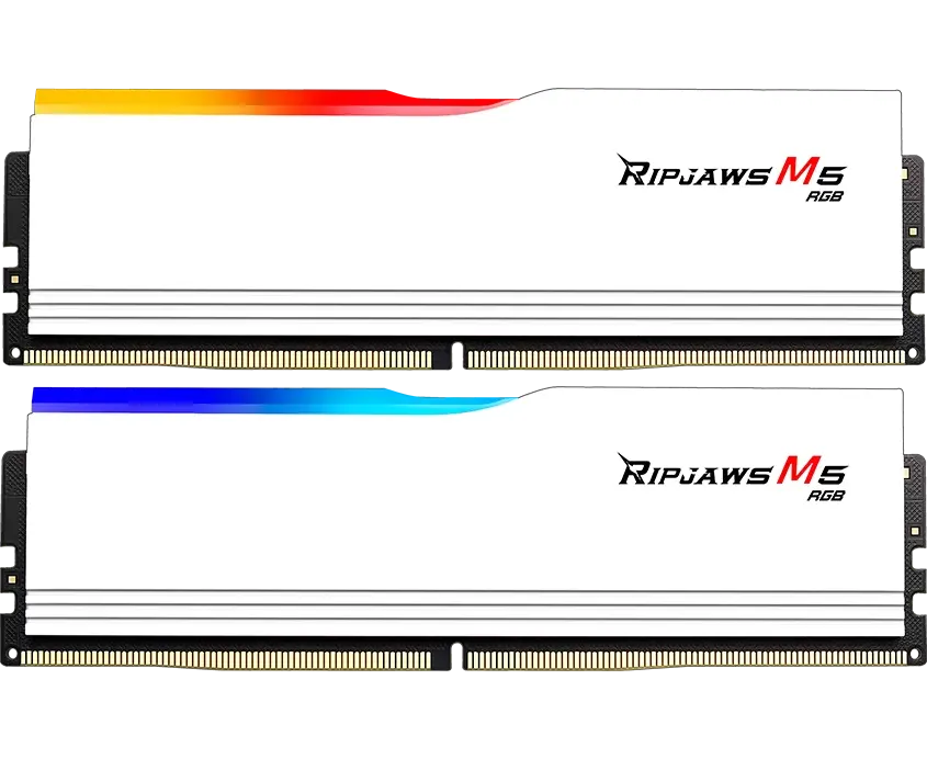 ОЗУ G.SKILL Ripjaws M5 RGB (F5-6400 J3239 F48 GX2-RM5 RW) 96 GB (2x48 GB) DDR5 6400 M Hz CL32 (32-39-39-102) 1.35 V / White