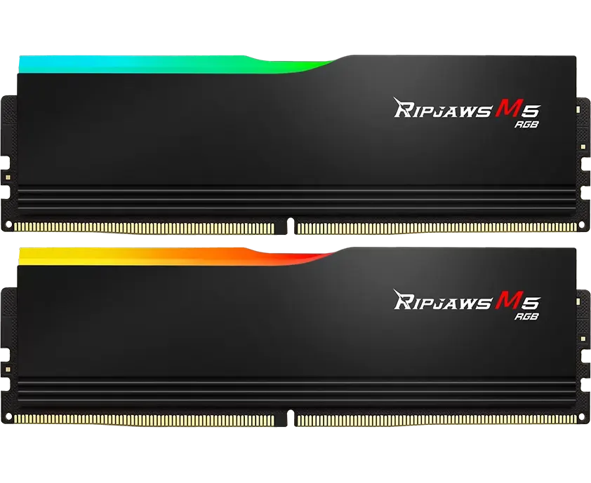 ОЗУ G.SKILL Ripjaws M5 RGB (F5-6400 J3239 F48 GX2-RM5 RK) 96 GB (2x48 GB) DDR5 6400 M Hz CL32 (32-39-39-102) 1.35 V / Black