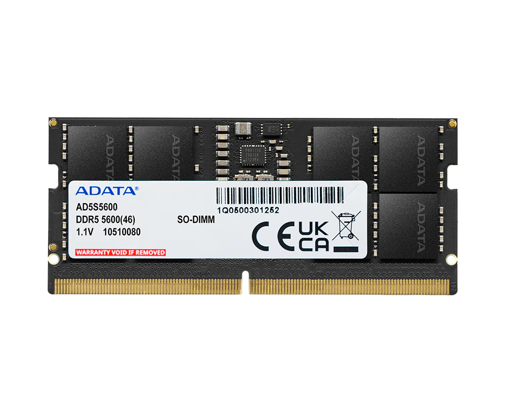 ОЗУ ADATA AD5 S56008 G-S DDR5 8 Гб Module capacity 8 Гб Количество 1 5600 МГц Множитель частоты шины 46 1.1 В черный