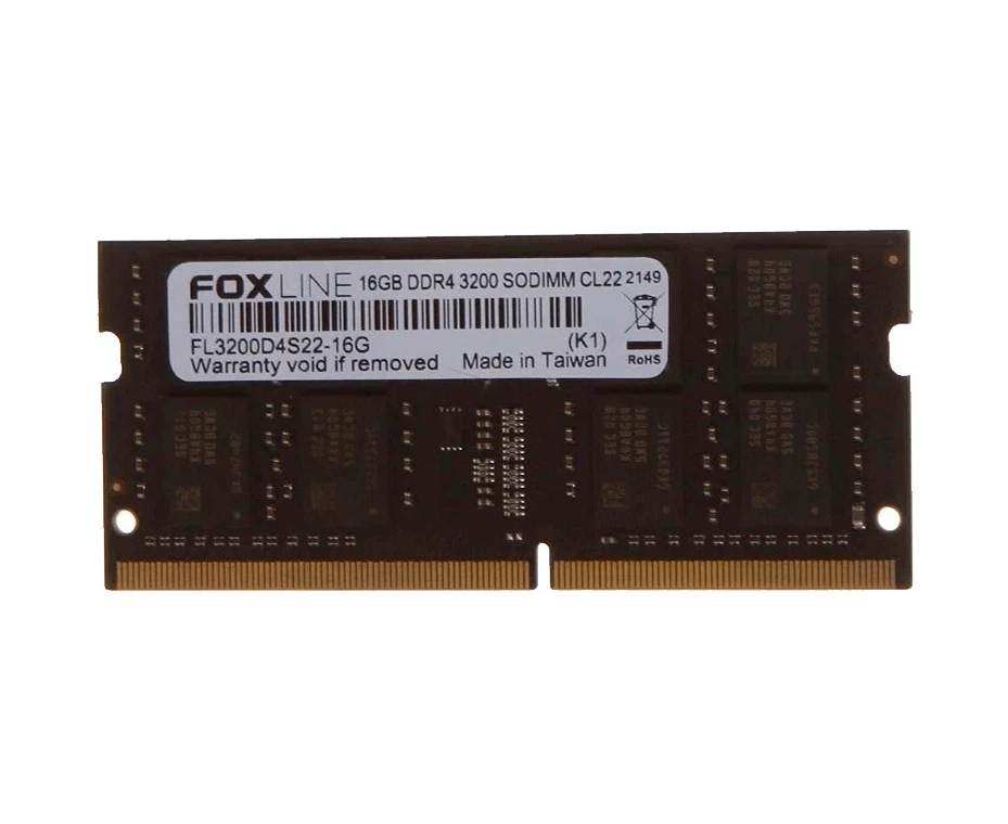 ОЗУ Foxline FL3200 D4 S22 S-16 G SODIMM 16 GB 3200 DDR4 CL22 (2 Gb*8)