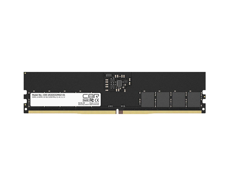 ОЗУ CBR CD5-US32 G52 M42-01 DDR5 DIMM (UDIMM) 32 GB PC5-41600, 5200 M Hz, CL42, 1.1 V