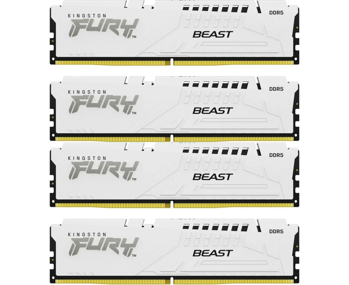 ОЗУ Kingston Fury Beast KF552 C40 BWK4-128 DDR5 - 4x 32 ГБ 5200 МГц, DIMM, White, Ret