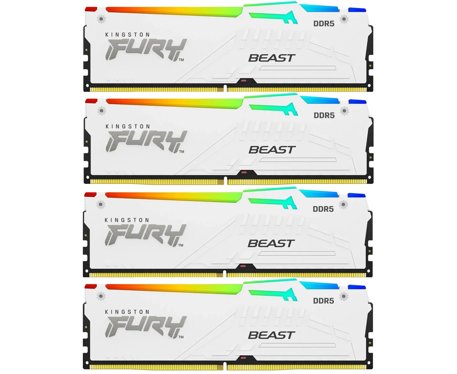 ОЗУ Kingston Fury Beast KF556 C40 BWAK4-64 DDR5 - 4x 16 ГБ 5600 МГц, DIMM, White, Ret
