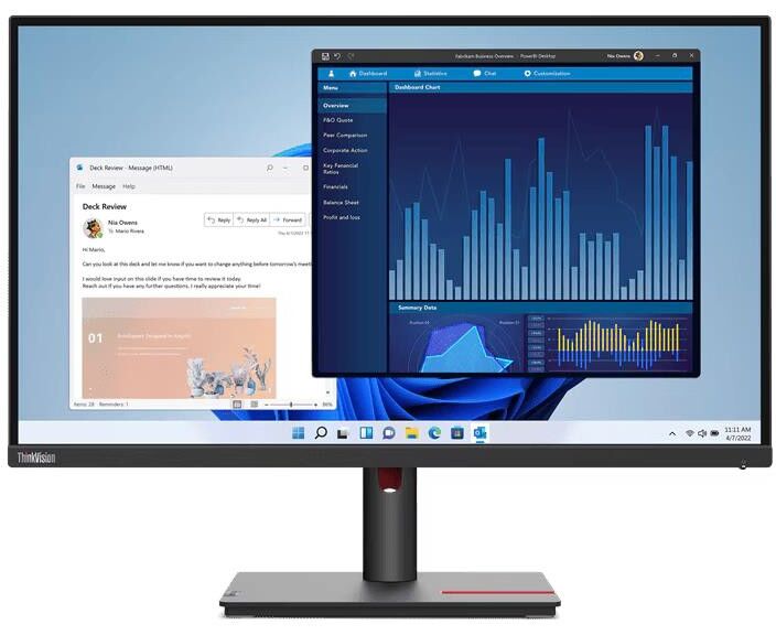 Монитор Lenovo T27p-30 (63 A9 GAR1 CB) Black/Red, 27" 16:9, IPS, 3840x2160, 4ms, 350cd, 60 Hz, 1x HDMI, 1x DP, USB-C, 4x USB, LAN, HAS