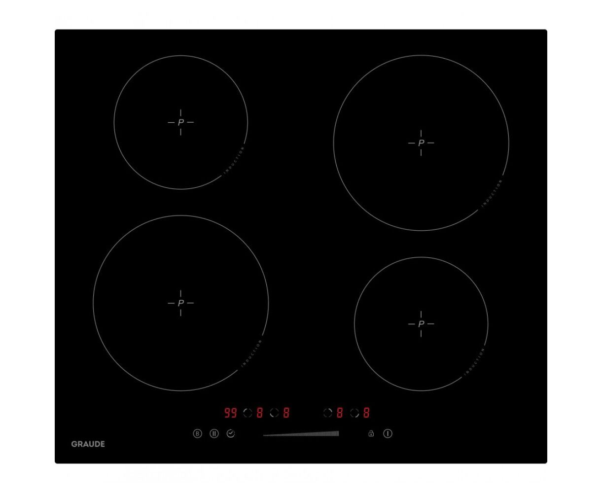 Встраиваемые электрические панели Graude/ 60см, Электрическая, индукционная, 5.6 х 59 х 52 см, 9 ступеней нагрева, режим усиленного нагрева Booster,